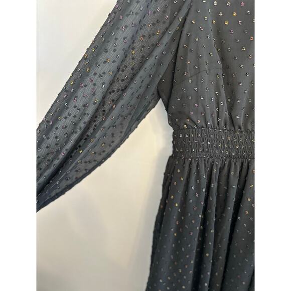 Torrid Clip Dot Blouson Long Sleeve High Neck Whimsy Fairy Goth Dress Plus Sz. 1 - Picture 8 of 11